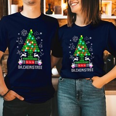 Science Christmas T-Shirt Chemistree Periodic Table Geek Nerd Xmas Gift T-5372