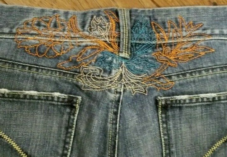 Unique Women's Old Navy Embellished Boot Cut Jeans Size 10  gallery