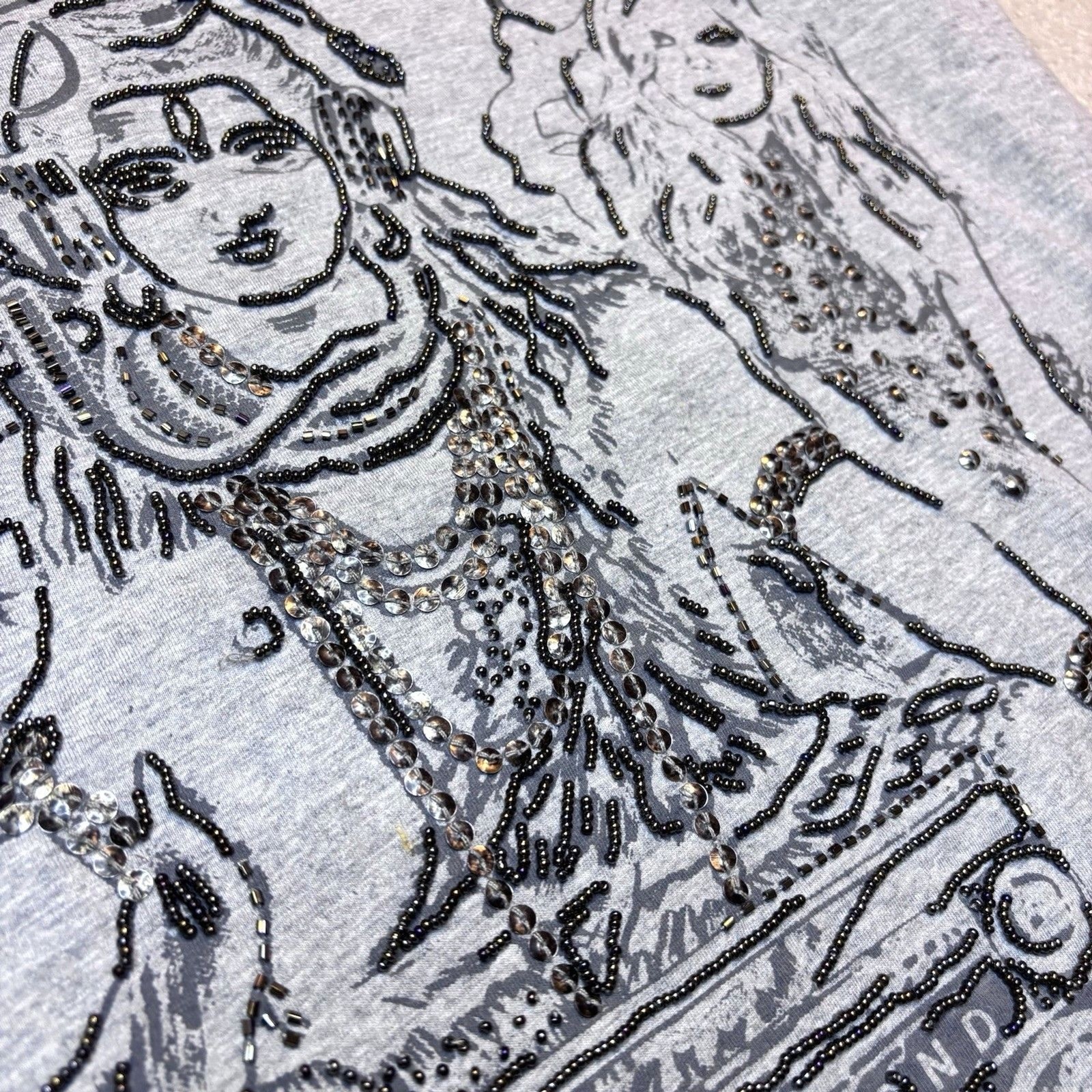 John Richmond Graphic Tee Beaded Embellished Shiva Boombox DJ Streetwear Y2K gallery