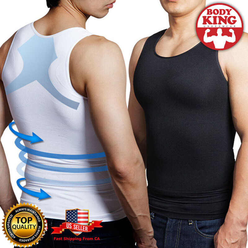 Men Compression Gynecomastia Belly Slimming Waist Trainer Tank Vest Body Shaper gallery