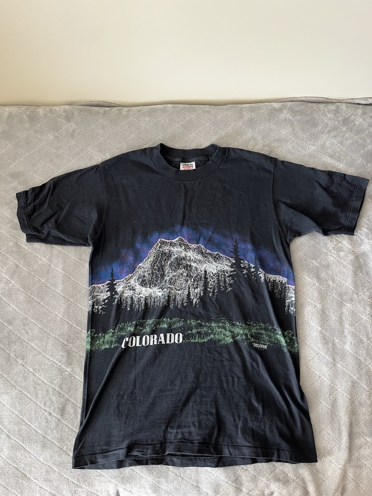 Vintage 1989 Pikes Peak Colorado Mountain Tee Oneita Tag Gorpcore outdoor supply