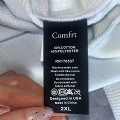 Comfrt Unisex Light Blue Waffle Material Long Sleeve Size 2XL