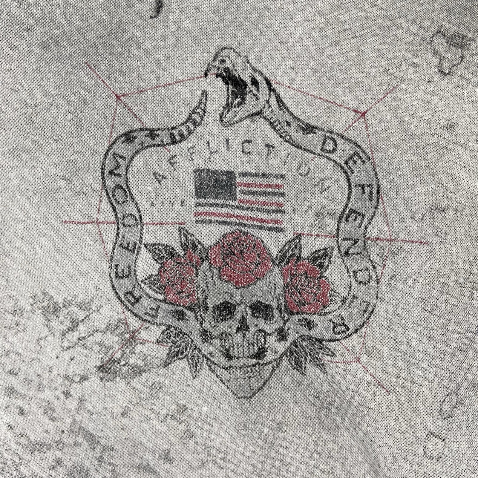 Affliction T-Shirt men's Large Graphic Tee Skull Roses Y2K Crew Neck Tattoo Art gallery