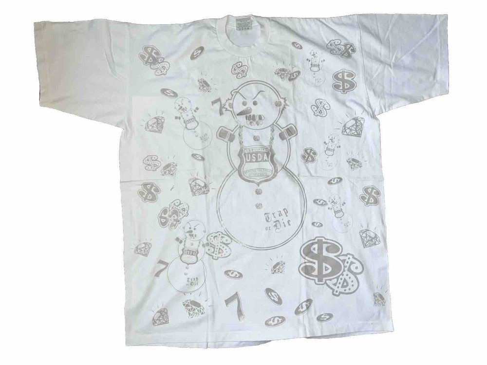 Vintage Young Jeezy Trap Or Die Rap Tee Snow Man Sz. 4X Tall USDA Hip Hop Era