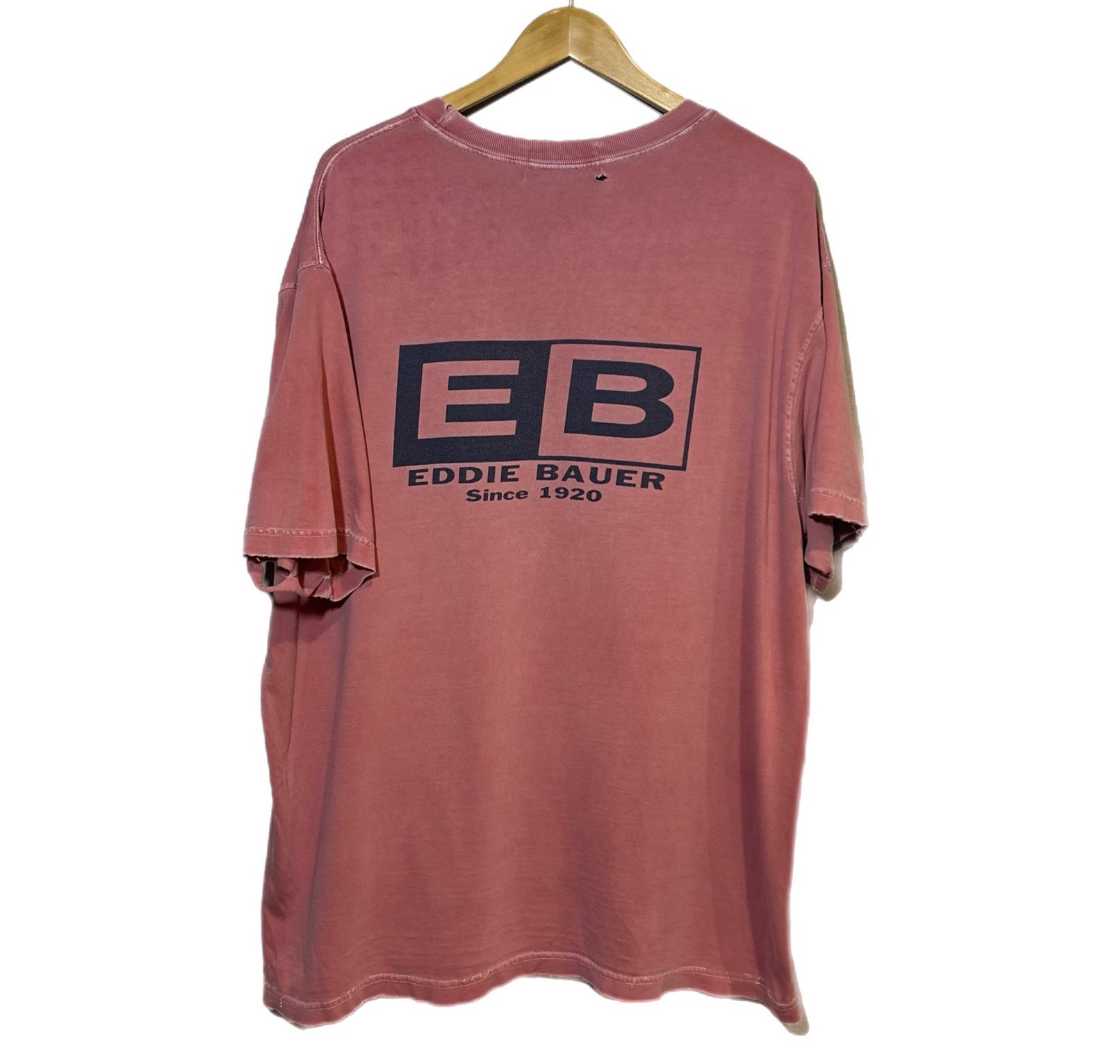 Vintage Eddie Bauer Y2K Distressed Sun Fade Distressed Men’s 2XL PINK T Shirt gallery