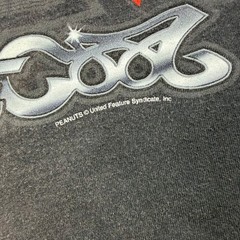 Vintage Peanuts Joe Cool Snoopy Biker Motorcycle Graphic T-Shirt Black Mens M