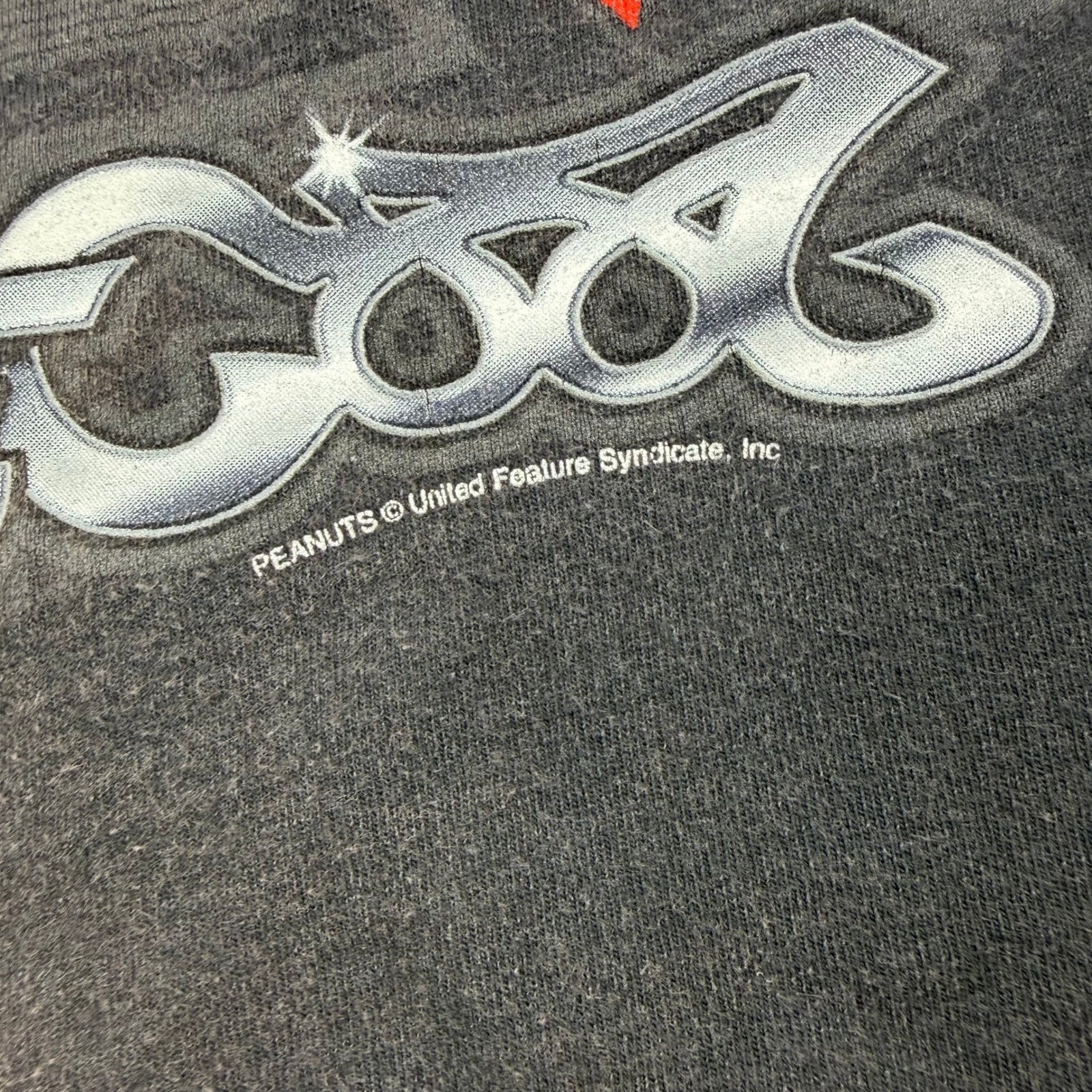 Vintage Peanuts Joe Cool Snoopy Biker Motorcycle Graphic T-Shirt Black Mens M gallery