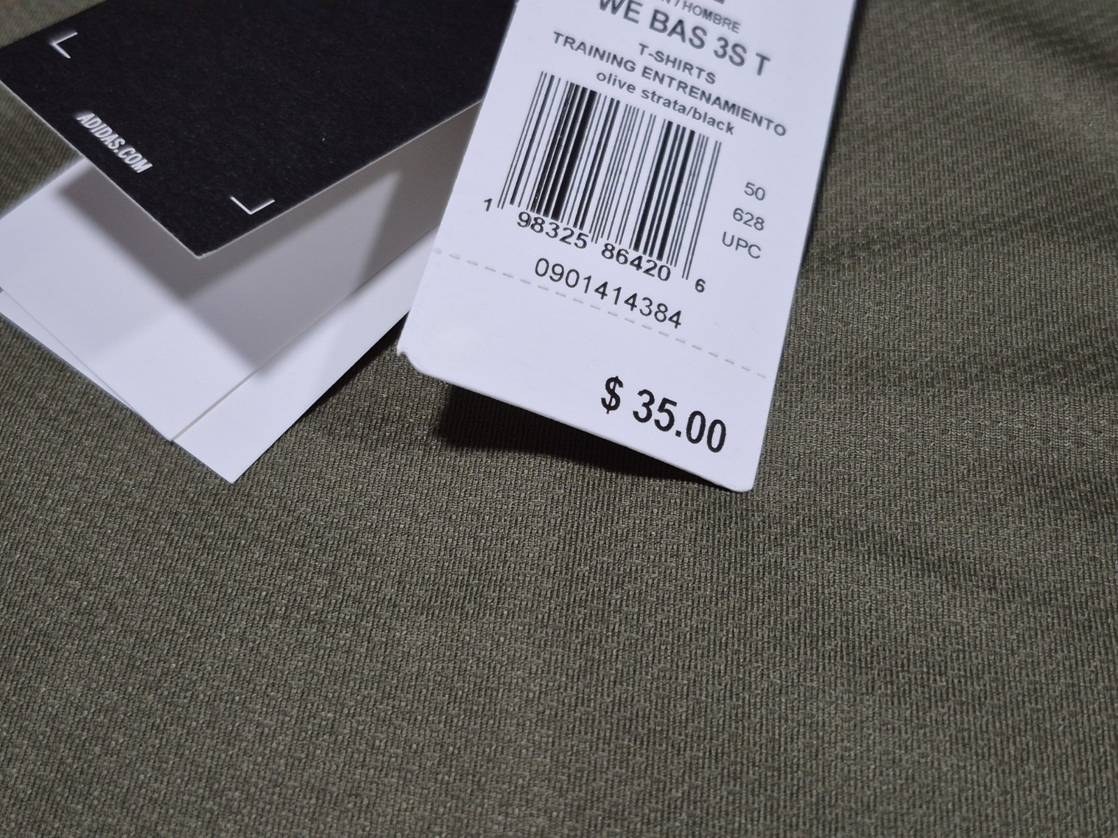 Adidas Mens Training/Running WE Bas 3 S Tee Shirt KD0703 Olive green gallery