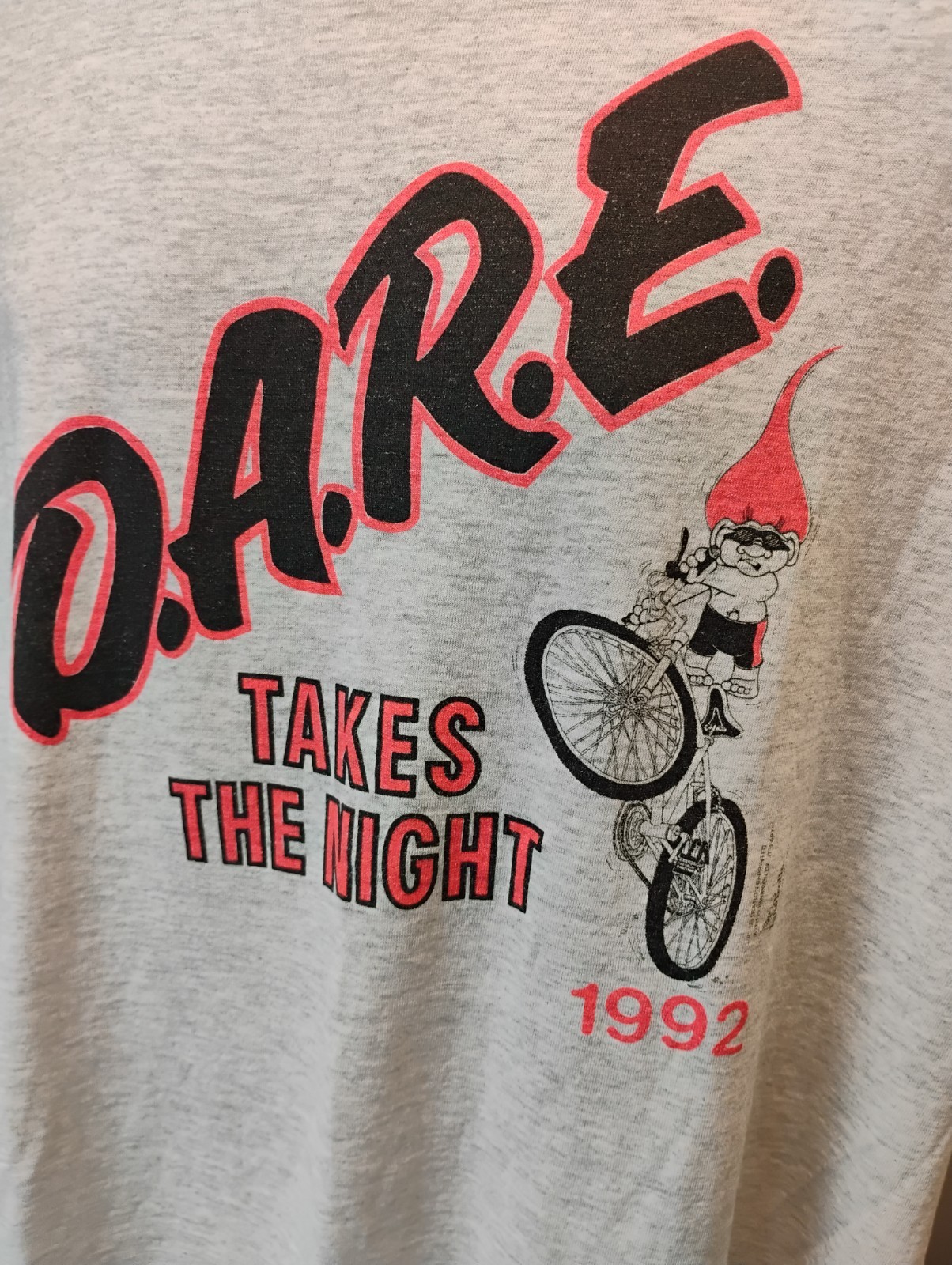 Orginal Men's XL Vintage D.A.R.E. 1992 Trolls T-Shirt DARE Takes The Night DRUGS gallery