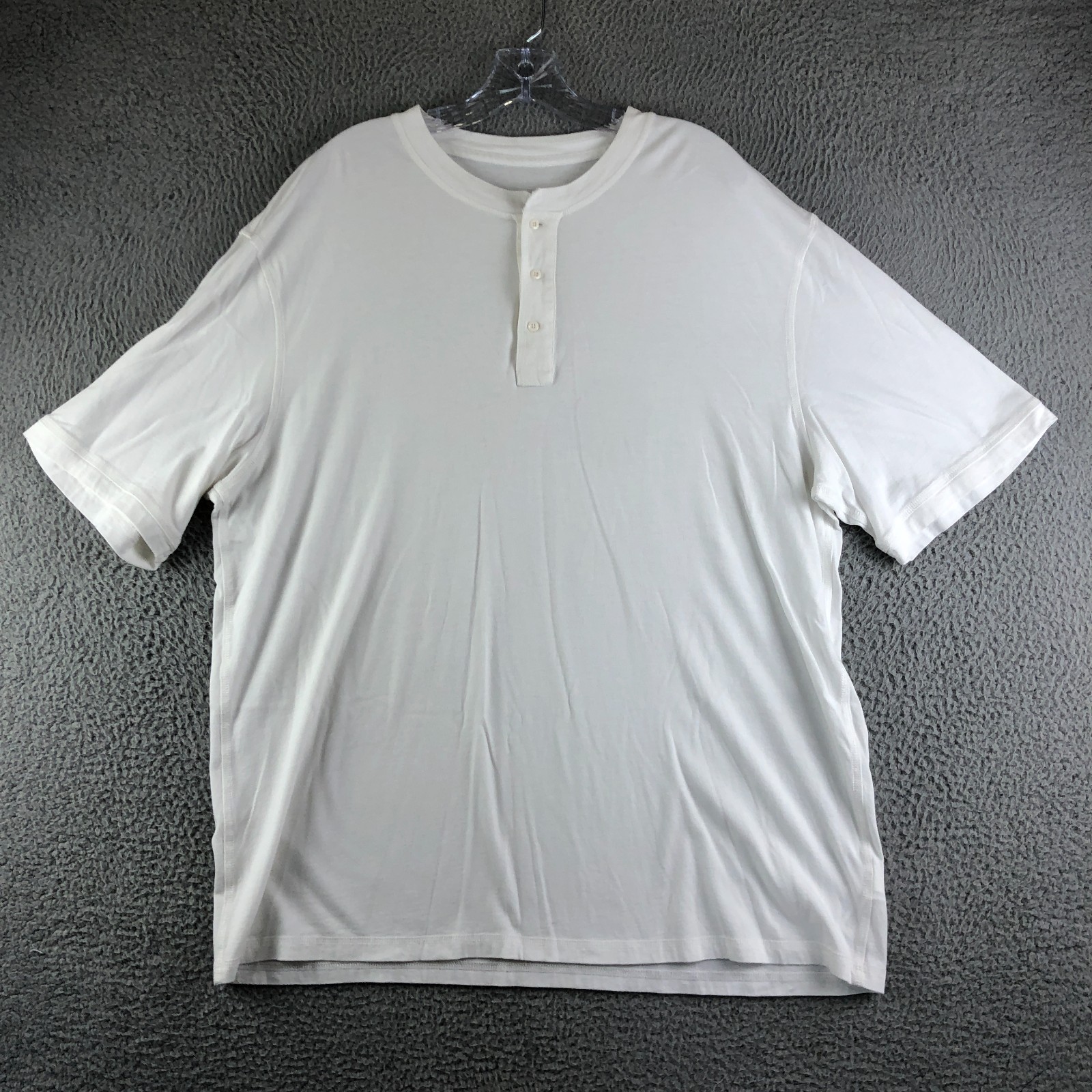 Quince Henley Tee Men 2XL White Cotton Modal Short Sleeve Shirt Stretch Casual gallery