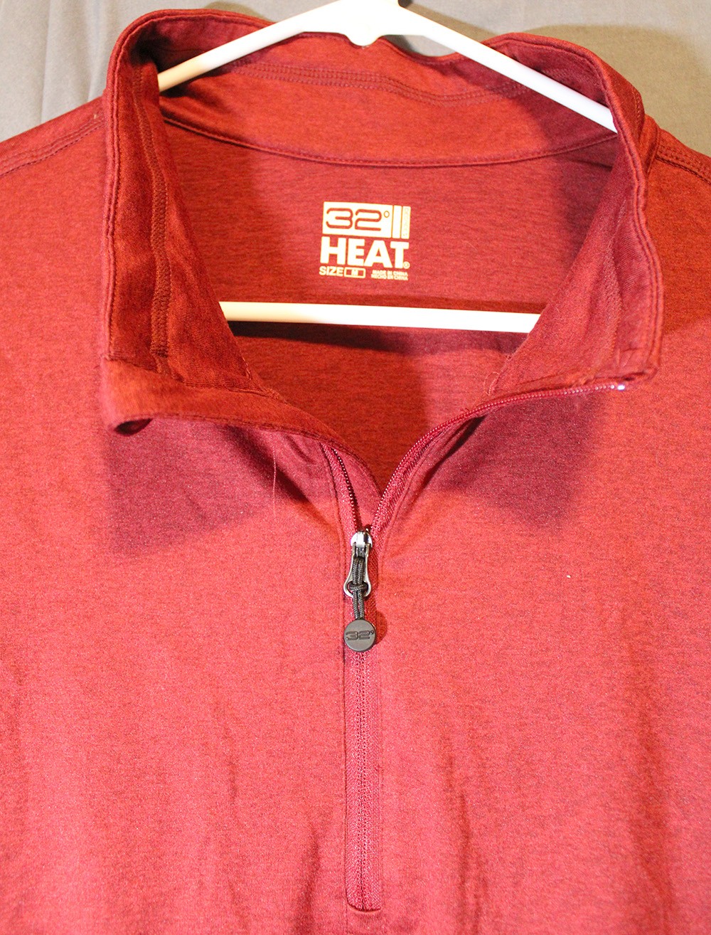 32 Degrees Heat Men's Size Medium Qtr Zip Long Sleeve Shirt, Red, New w/o Tags gallery