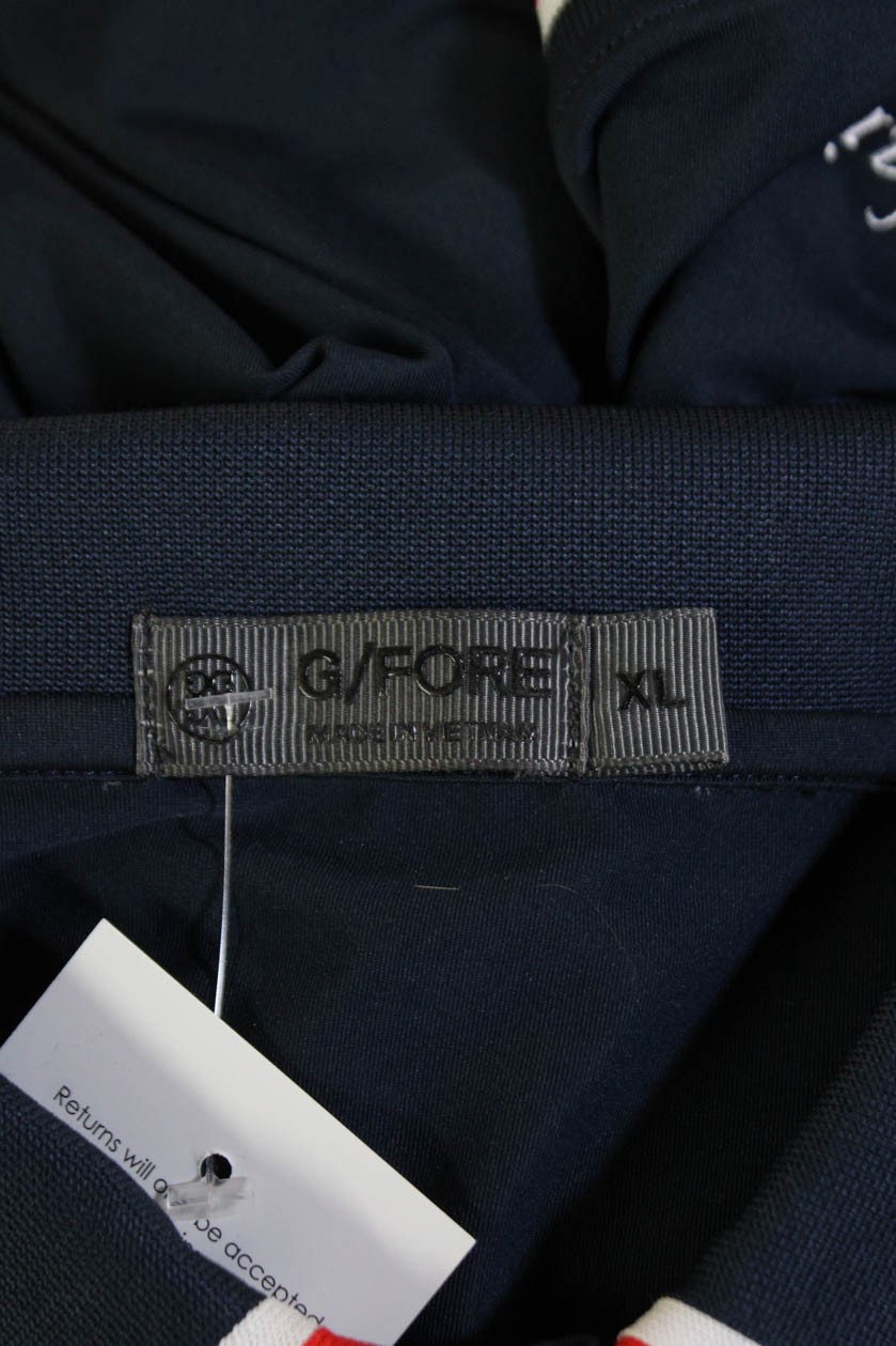 G/Fore Mens Collared Short Sleeve Polo Dark Blue Nylon Blend Size XL gallery