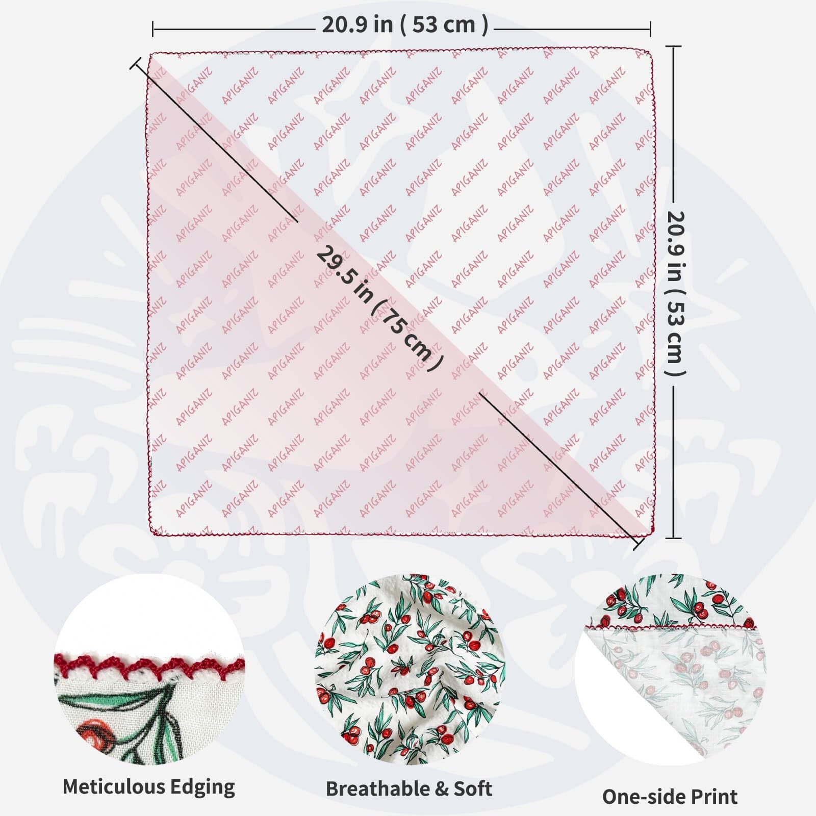 4 Pcs 21"x21" Cotton Bandana for Women, Super Soft Textured Fabric, Kerchief,... gallery