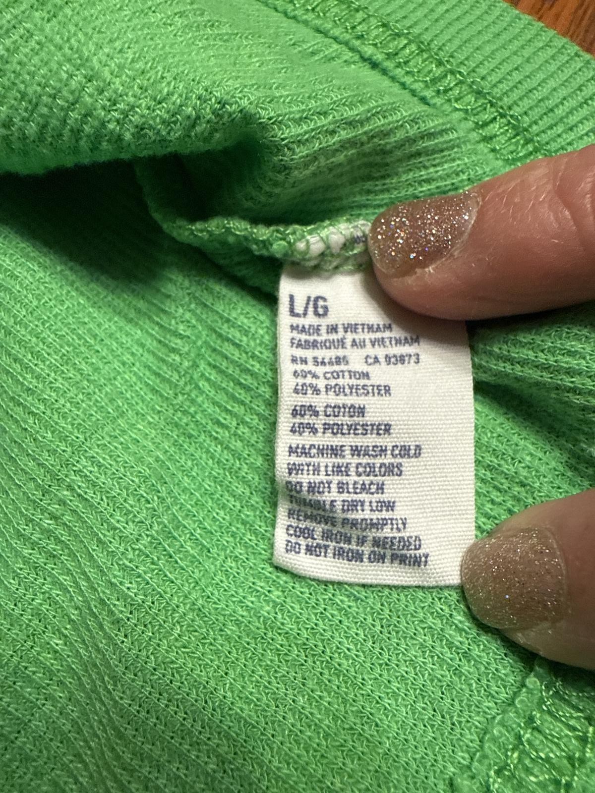 Mens American Eagle Lime Green Y2K Long Sleeve Eagle Fall Winter TShirt Sz Large gallery
