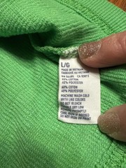 Mens American Eagle Lime Green Y2K Long Sleeve Eagle Fall Winter TShirt Sz Large