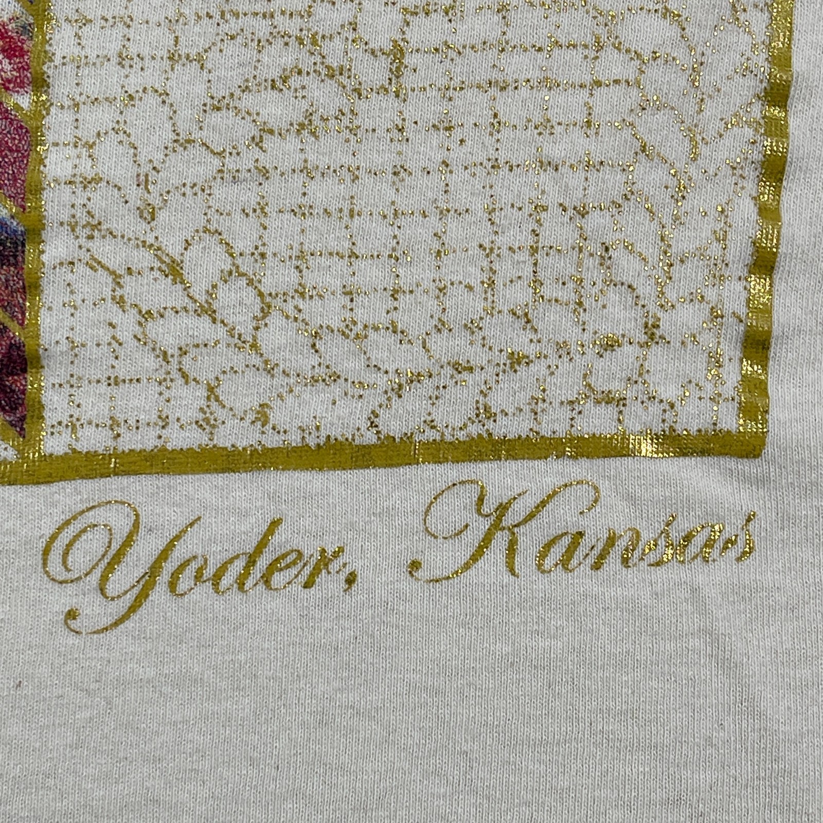 Vintage Y2K Yoder Kansas Quilt Star Pattern Shirt Medium 20x26 Crossroads Design gallery