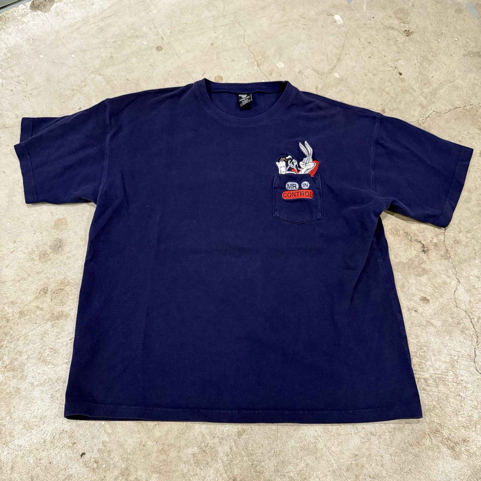 Warner Bros Bugs Bunny Mr In Control Embroidery Pocket Shirt XL gallery