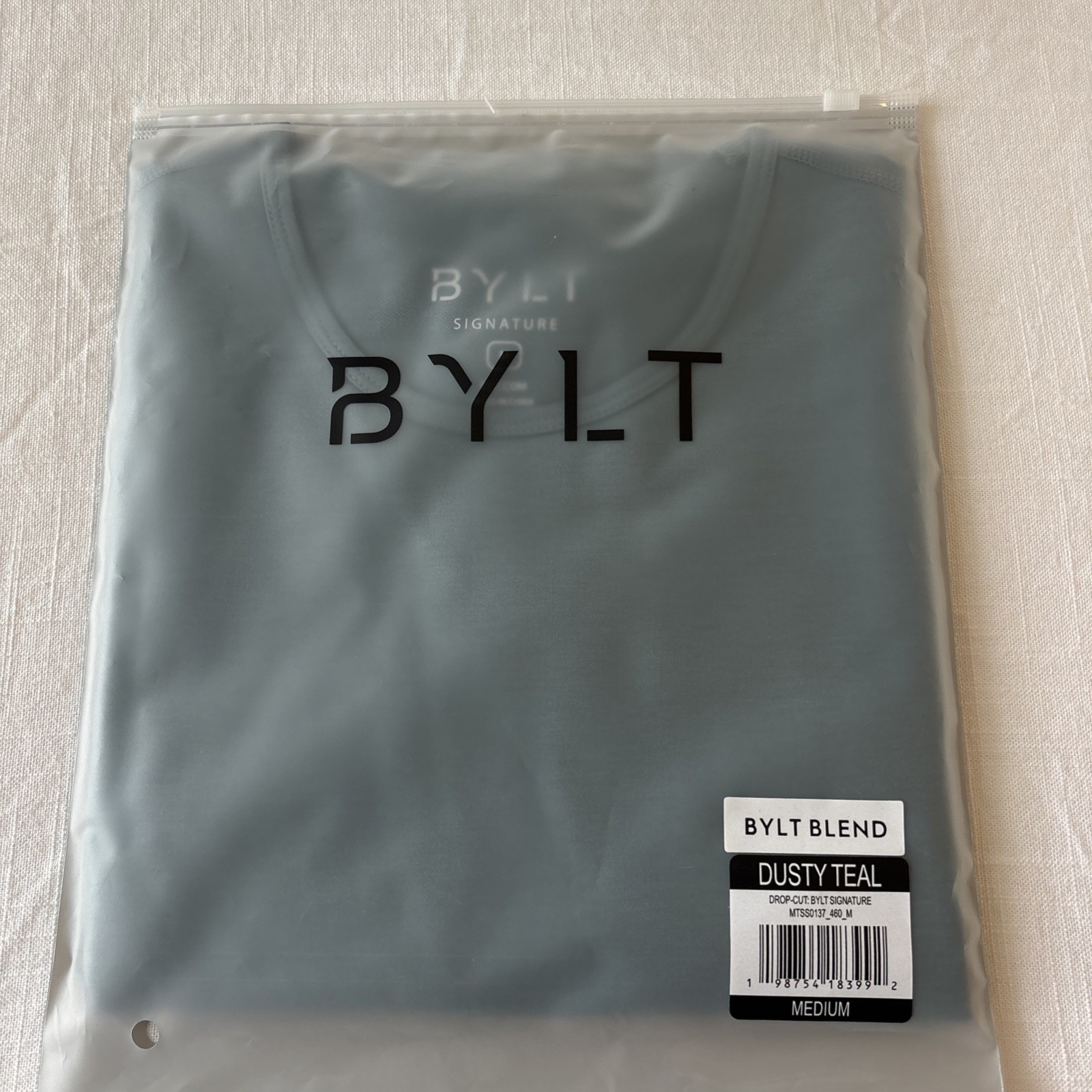 BYLT Signature Basics Men's S/S Blend, Size Medium Drop Cut Shirt NWT Dusty Teal gallery