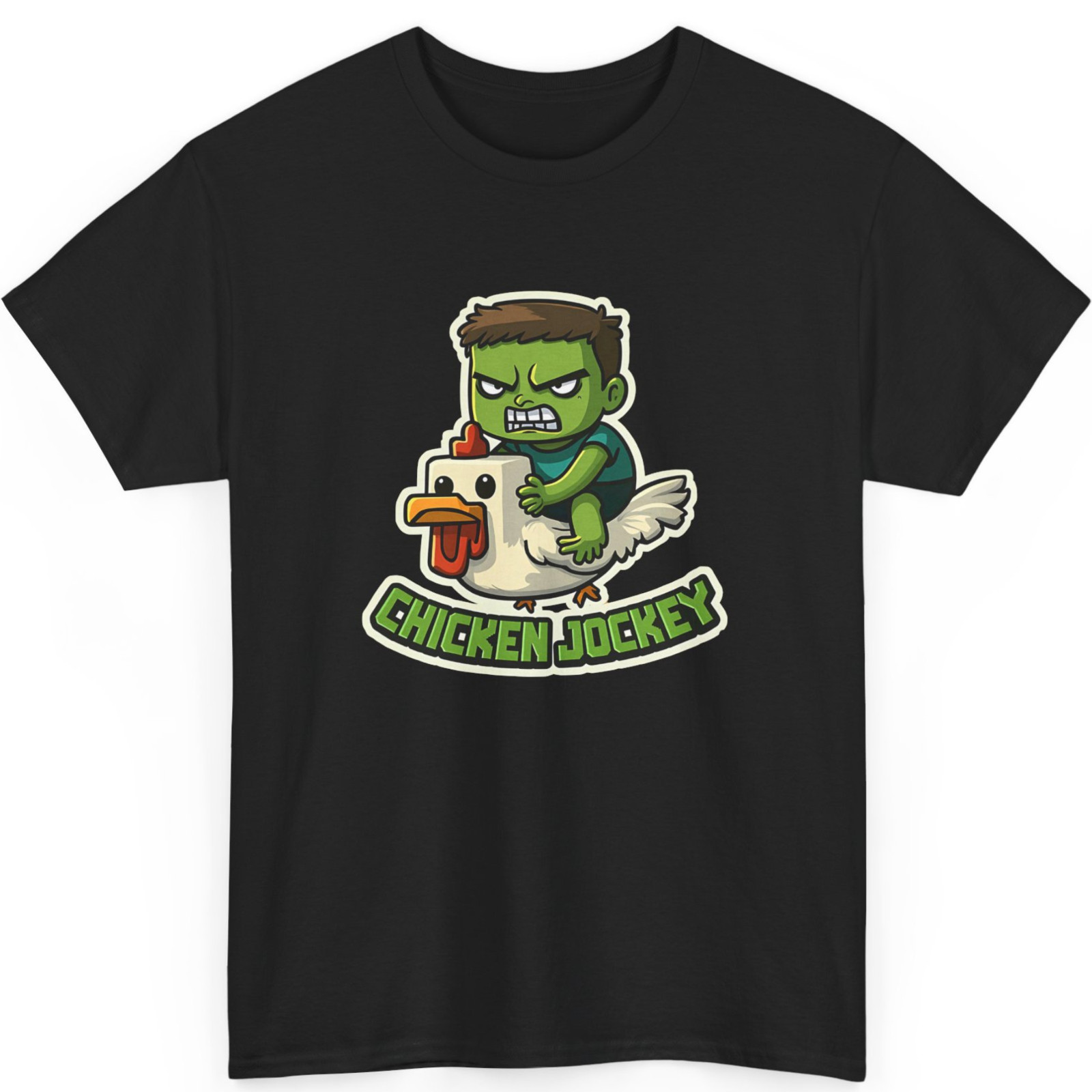 Funny Chicken Jockey T Shirt, Gamer Chicken Ride Games Unisex Kids Adult Top