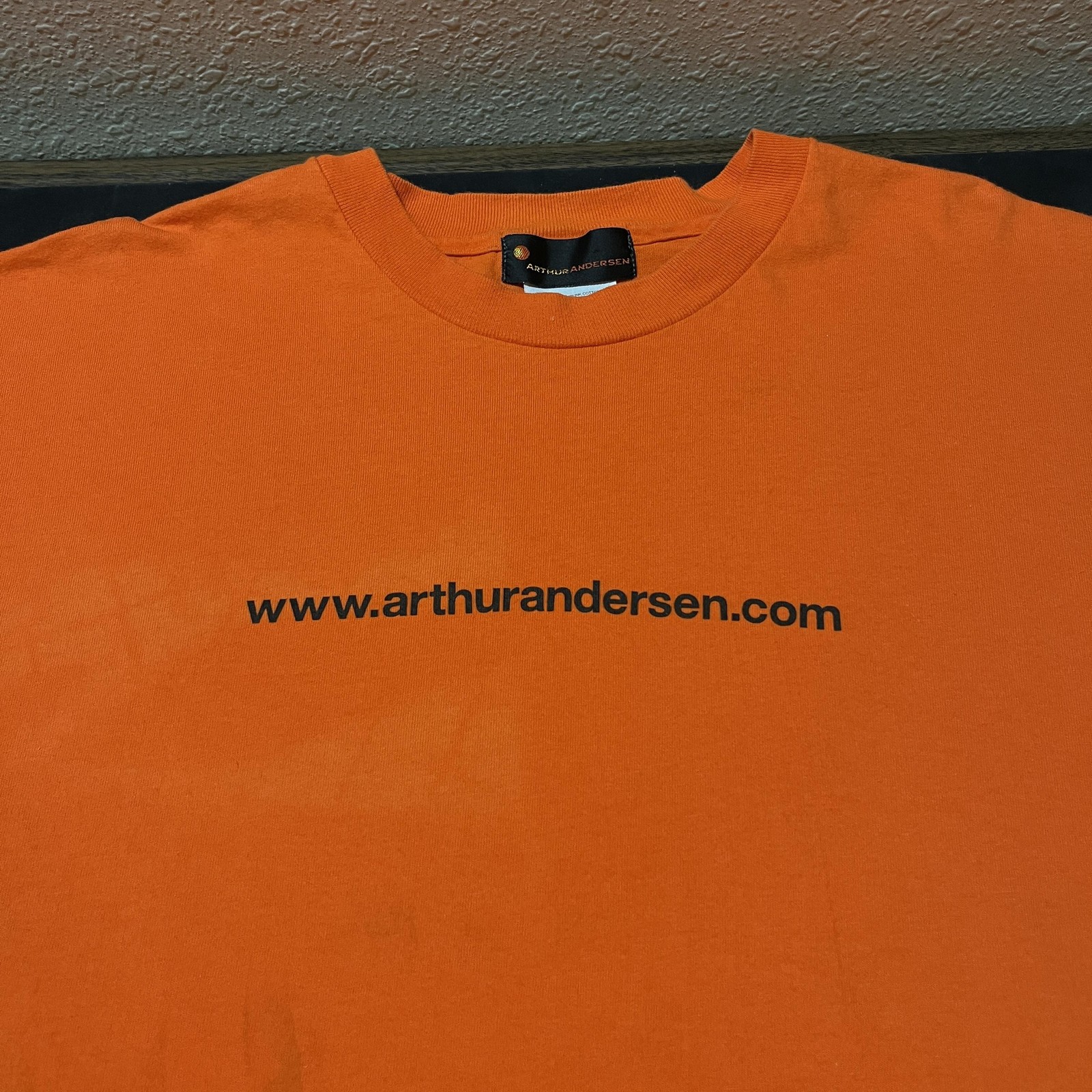 Vintage Arthur Andersen Enron Finance Shirt Mens 2XL Channel Orange 90s Banking gallery
