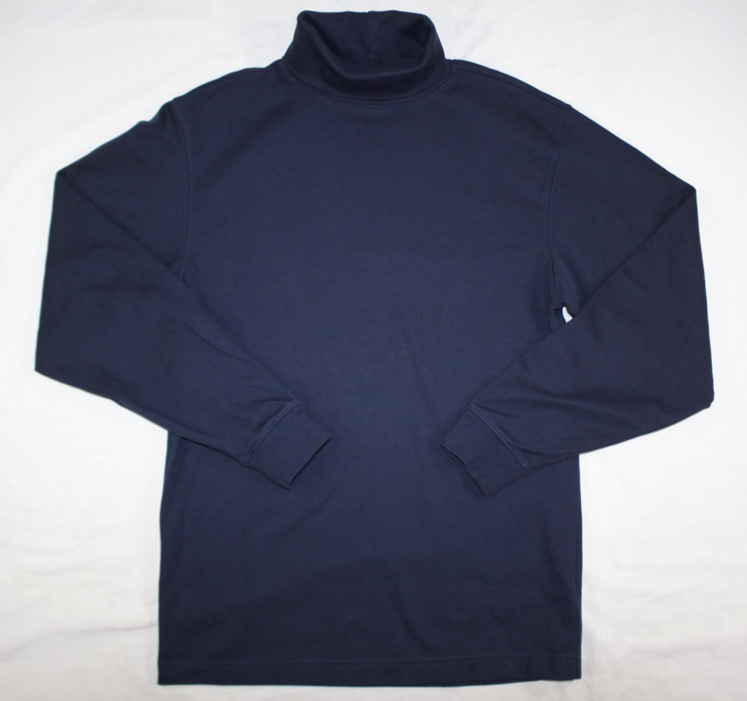 L.L. Bean Shirt Men’s S Turtleneck Long Sleeve 187357 Navy Blue