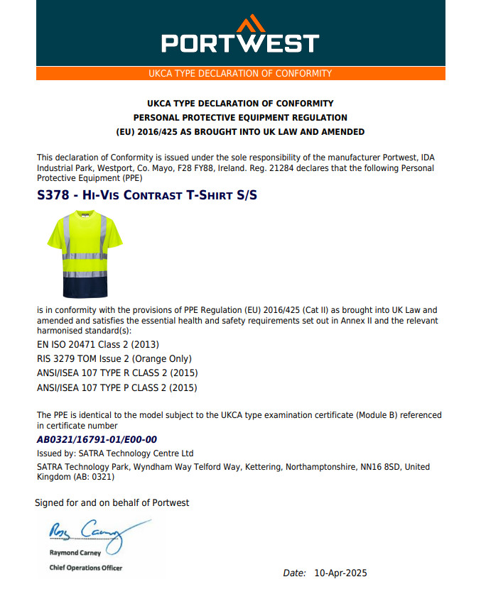 Mens Hi Vis High Visibility Contrast T-Shirt Reflective Safety Security Work Top gallery