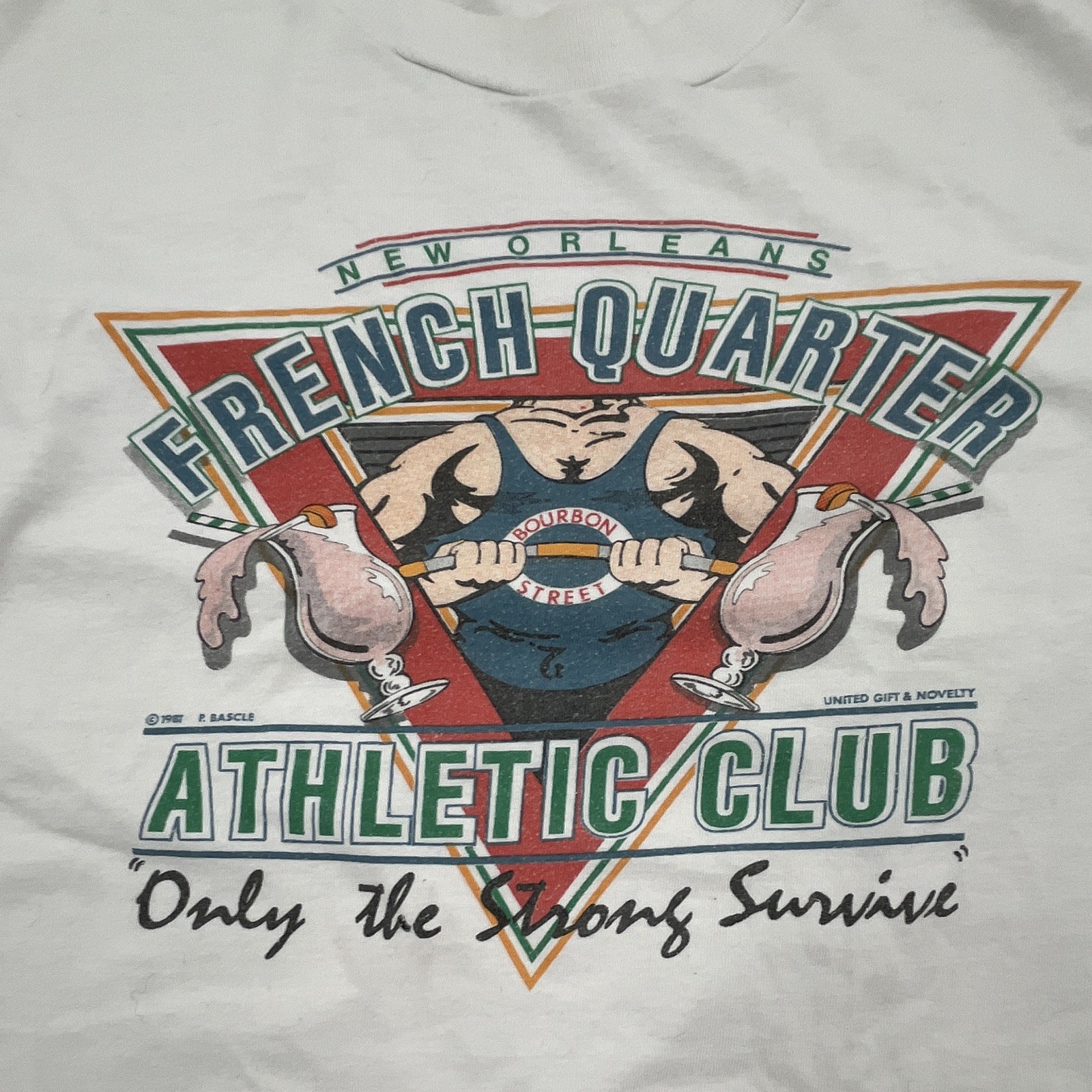 Vintage New Orleans French Quarter Athletic Club T-Shirt Large VTG gallery