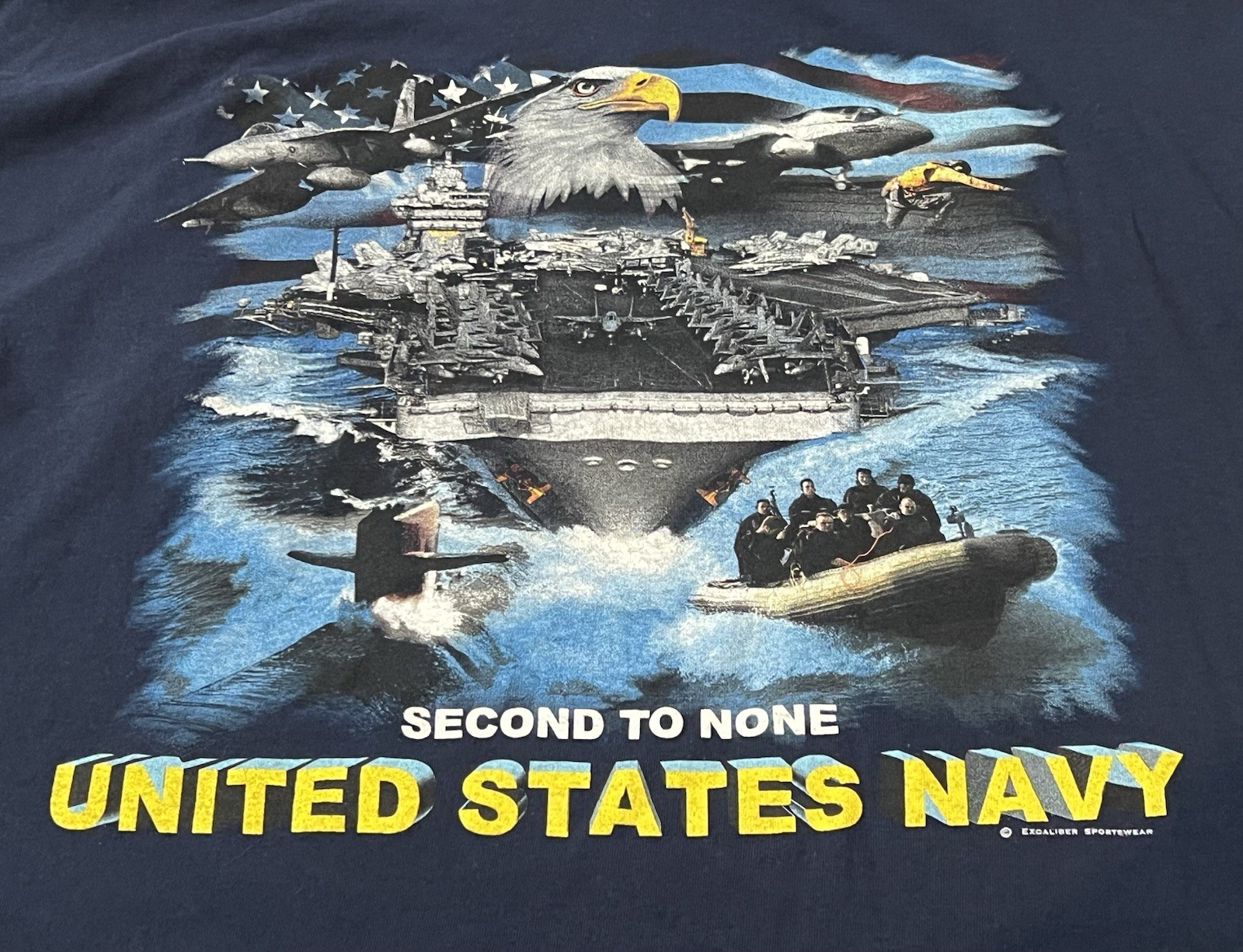 US Navy Second To None Blue Sleeveless Shirt Men’s 6XL Military Combat gallery