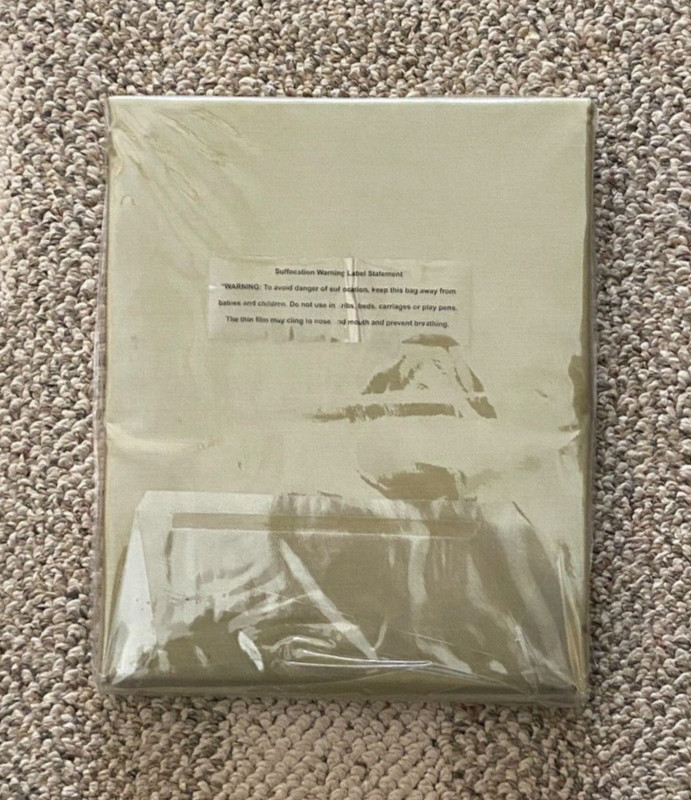 The Company Store Percale Flat Sheet Twin Size E4S5T Olive 100% Cotton
