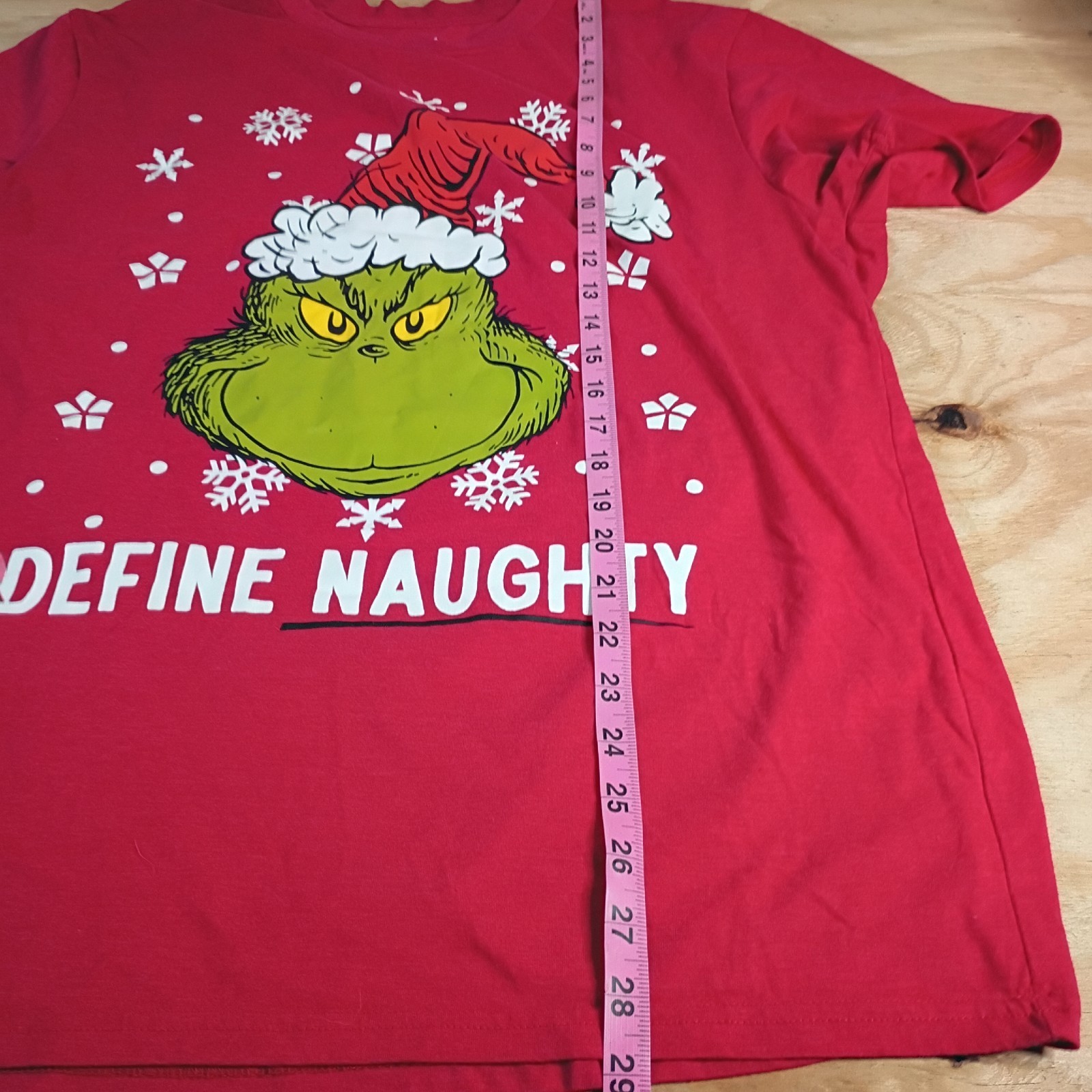Dr Seuss The Grinch Define Naughty Christmas Holiday T-Shirt Mens Size XL Red gallery