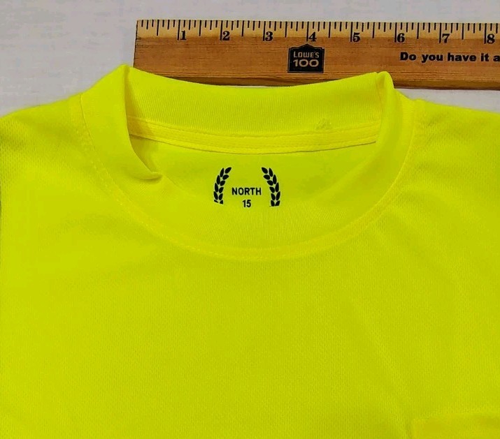 North 15 High Vis LS Safety Work T-Shirt Pocket ASNI Class 2 Yellow Black Sz L gallery