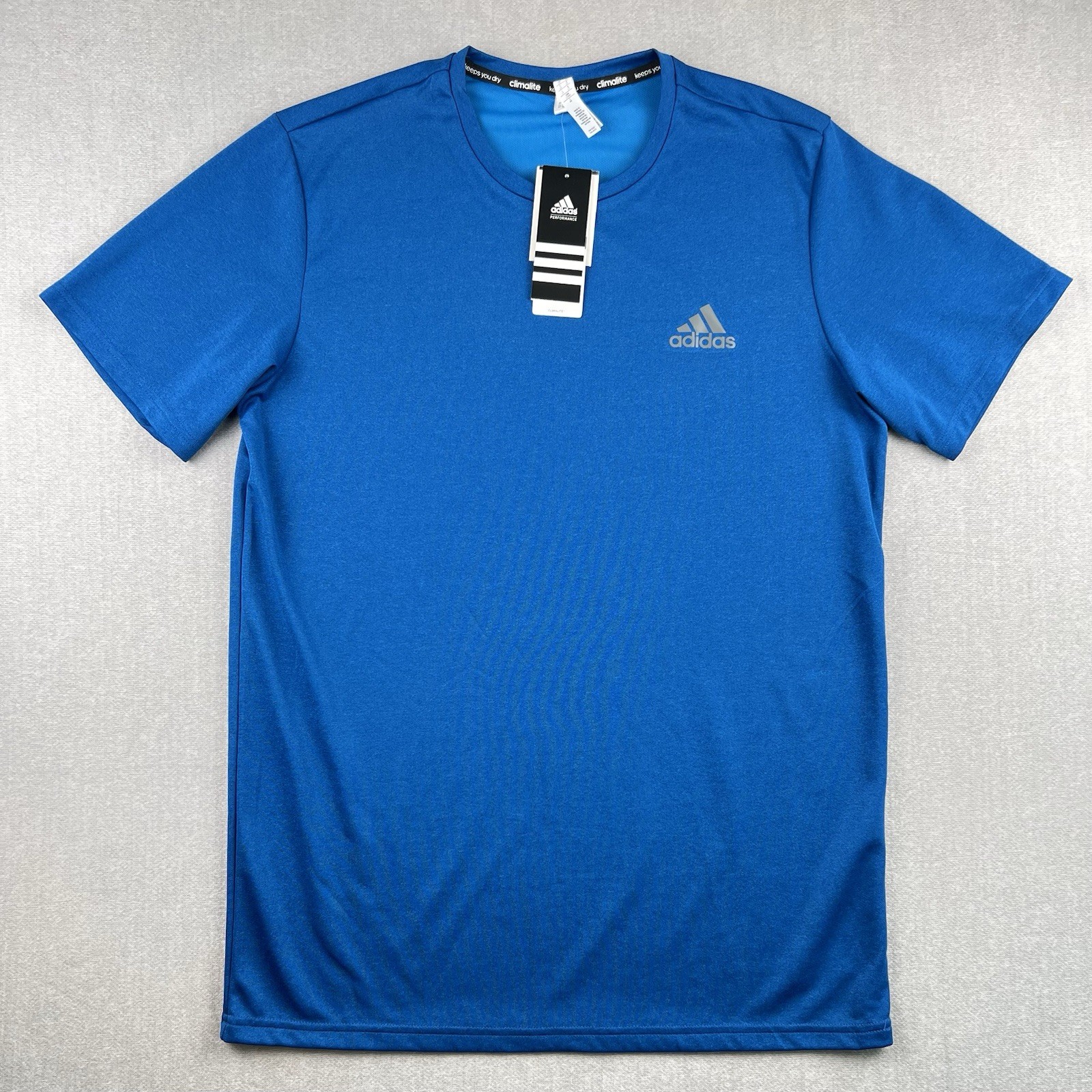 Adidas Essentials Tech Tee Shirt Mens Large Tall Blue Short Sleeve AZ2012 – NEW