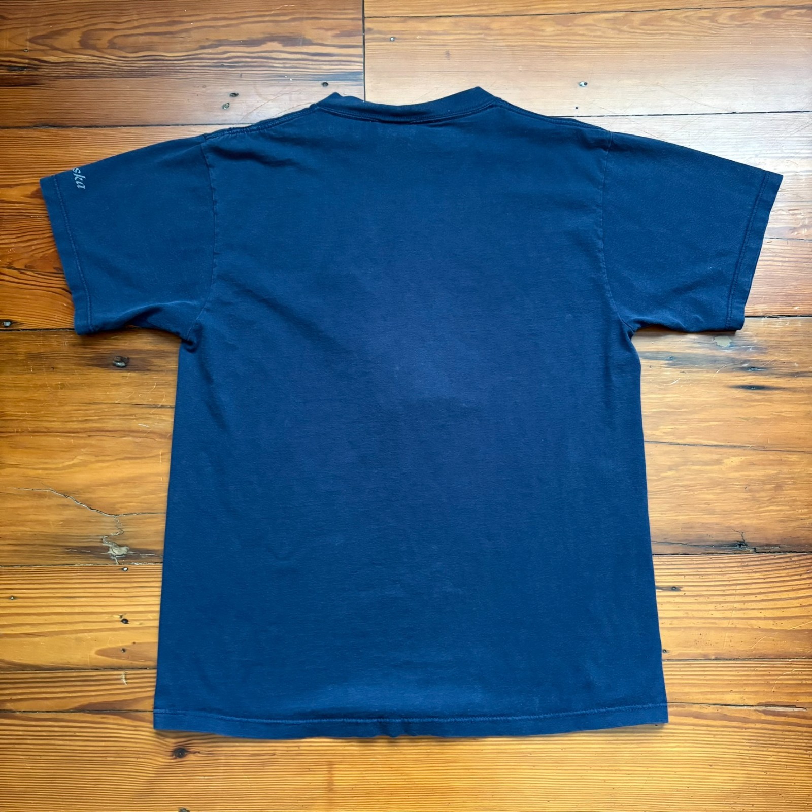 Vintage Whale Nature Art T-Shirt Men's Size L Navy Blue 1990s Embroidered gallery