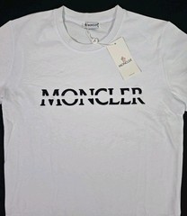 Moncler Designer Embroidered Logo Men’s White Shortsleeve T-Shirt Size Small NWT