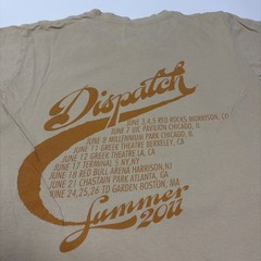 Dispatch Summer 2011 Tour Double Sided size S Small T Shirt Rare Band Merch Tee