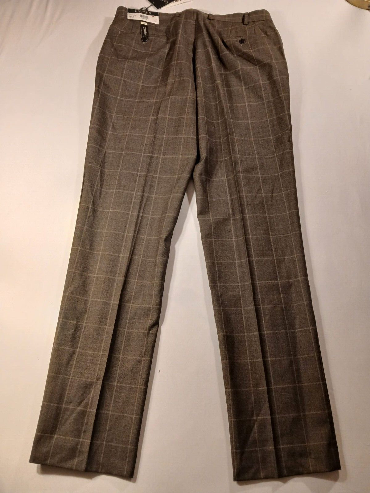 Lauren Ralph Lauren Men's Classic Fit Wool Brown Pant Size 36W X34L N100 gallery