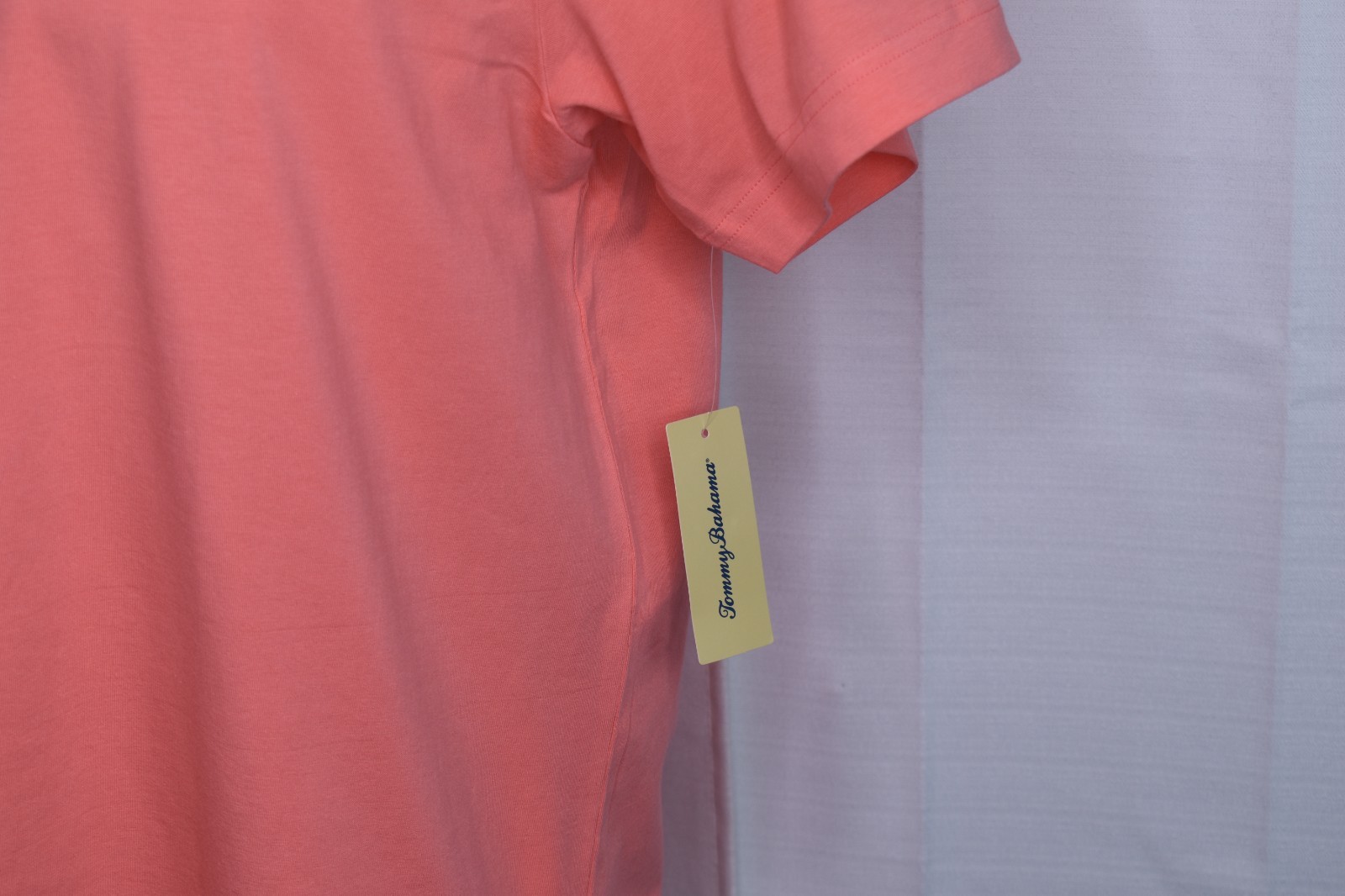 NWT TOMMY BAHAMA Medium Men's Cotton Spandex Crew Neck Tee Coral gallery