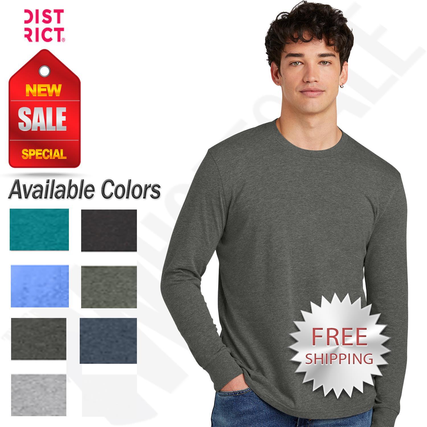 District Mens Long Sleeve Perfect Blend CVC T-Shirt DT109 gallery