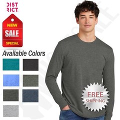 District Mens Long Sleeve Perfect Blend CVC T-Shirt DT109