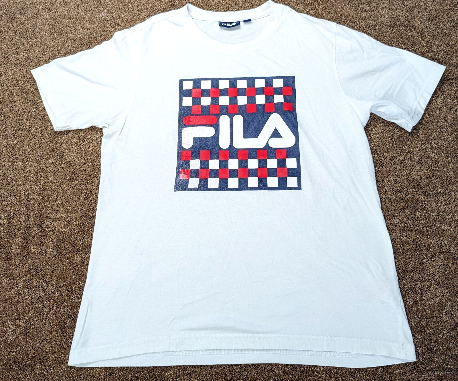 Fila Casual Crew Neck Shirt Mens Medium Logo Short Sleeve