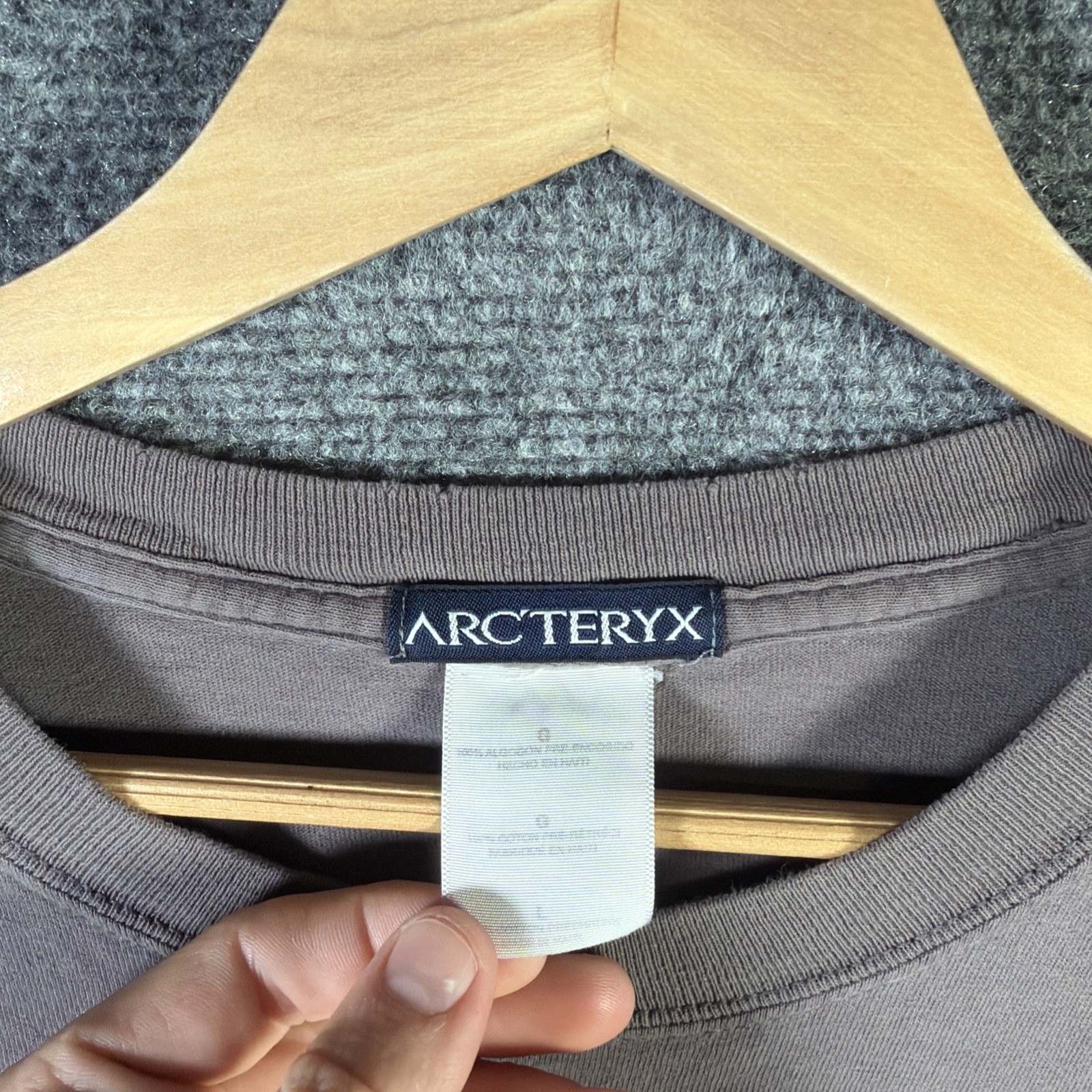 Vintage Arcteryx Shirt Mens Large Gray 90s Nature Bird Skeleton Hiking Faded gallery