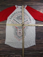 American Fighter Mens Medium White Red 3/4 Sleeve T Shirt UFC MMA Gym Workout