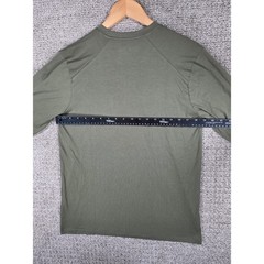 Duck Camp Mens Small Bamboo Blend Green Long Sleeve Performance Shirt Zip Pocket