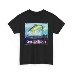 Golden Trout Crate Label Vintage Rainbow Fishing Orange Grove CA Graphic T-Shirt