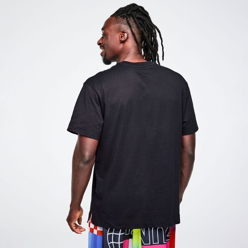 Zumba Worldwide Oversized Crew Neck Top - Black (men's sizing) ~ XS S M L XL gallery
