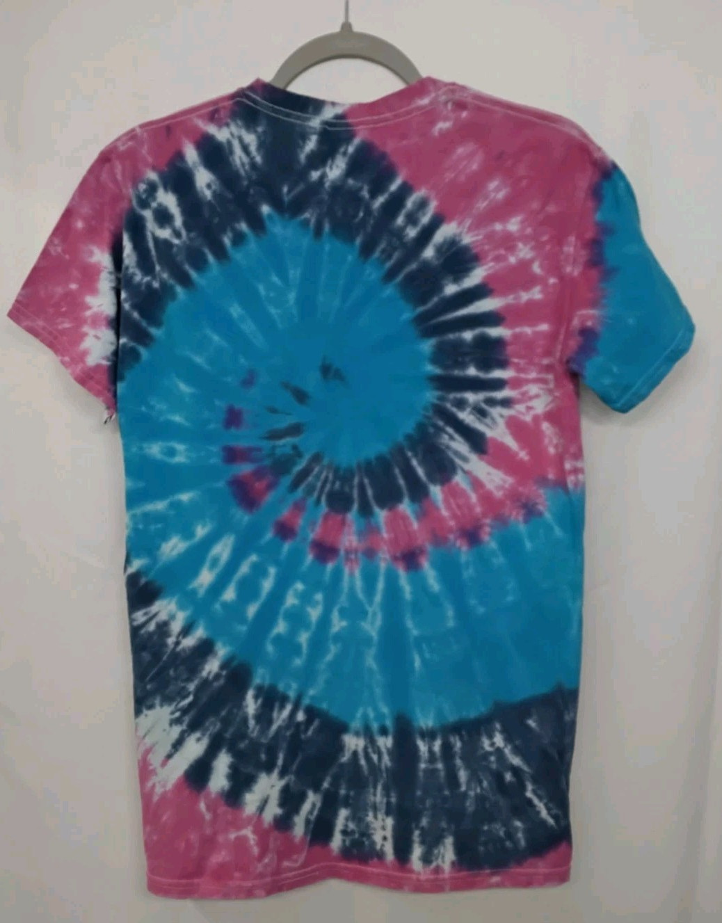 New Tie Dye Men's T-Shirt Pink Blue Adult Small Multicolor Summer Spiral gallery