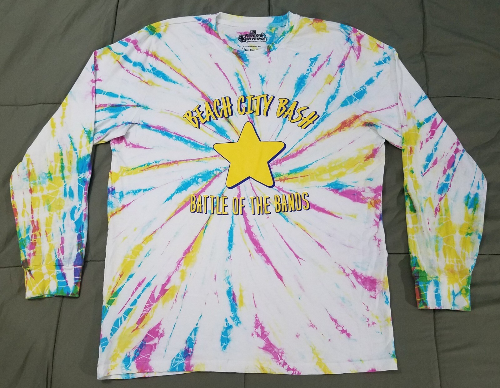 Steven Universe Beach City Bash tie dye shirt LARGE Battle of the Bands
