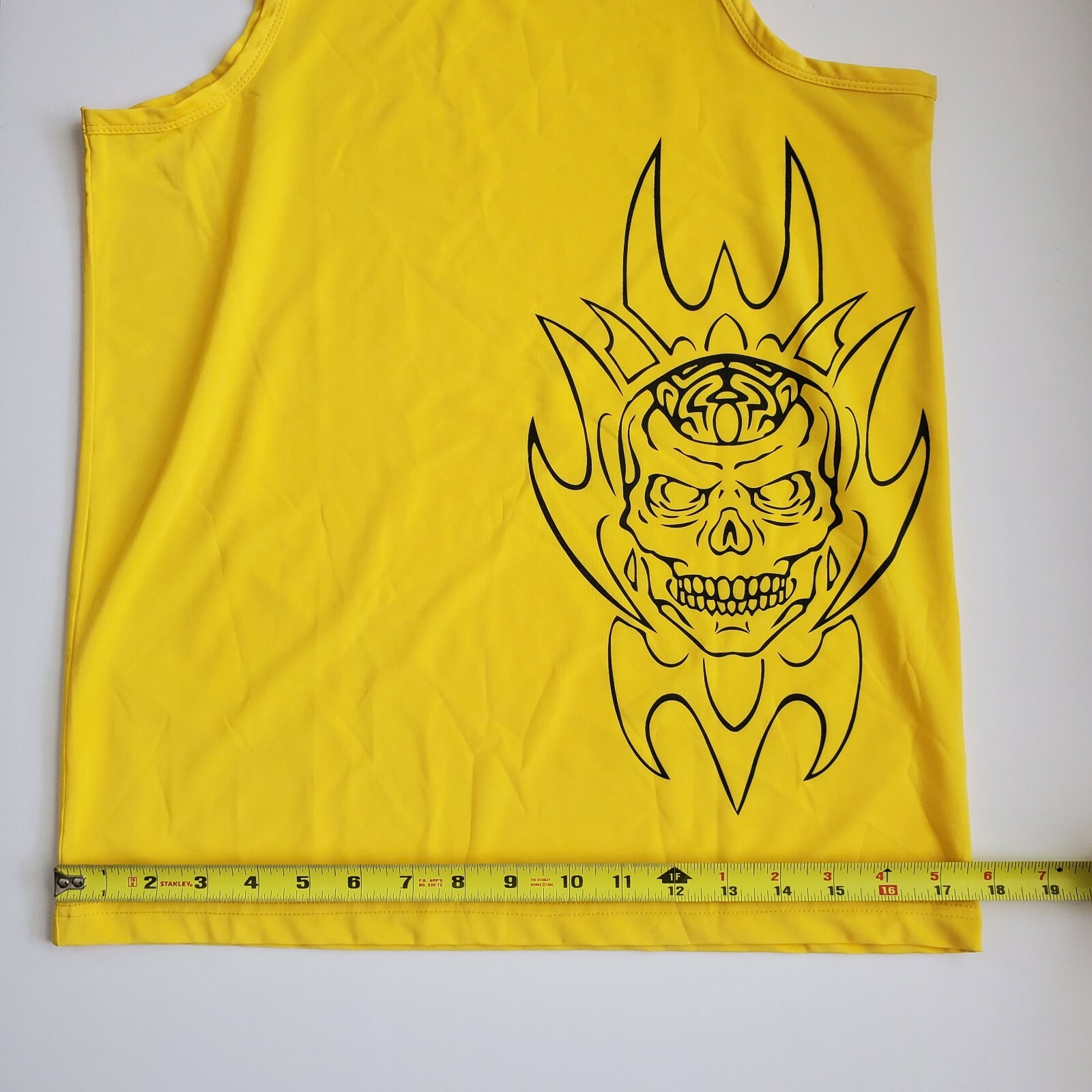 Equipo Yellow Tank Top M Polyester Spandex Sleeveless Graphic Skull Print gallery
