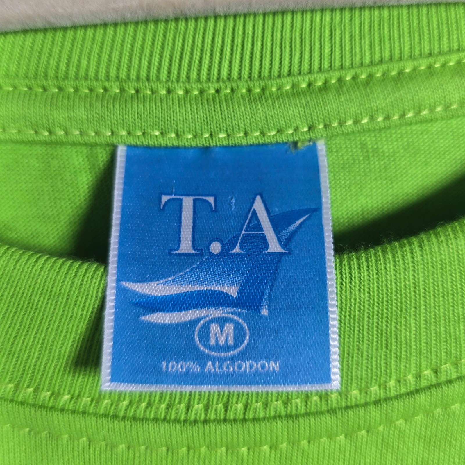 T.A Lime Green Embroidered Farmcore T-Shirt Unisex Medium Cotton Animal Lover gallery