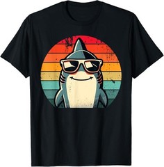 Cool Retro Shark in Sunglasses 70s 80s 90s Funny Shark T-Shirt